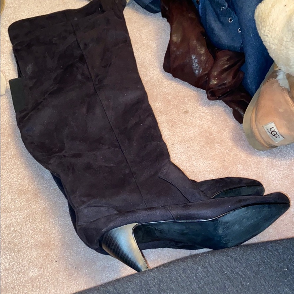 Suede over the knee high boots